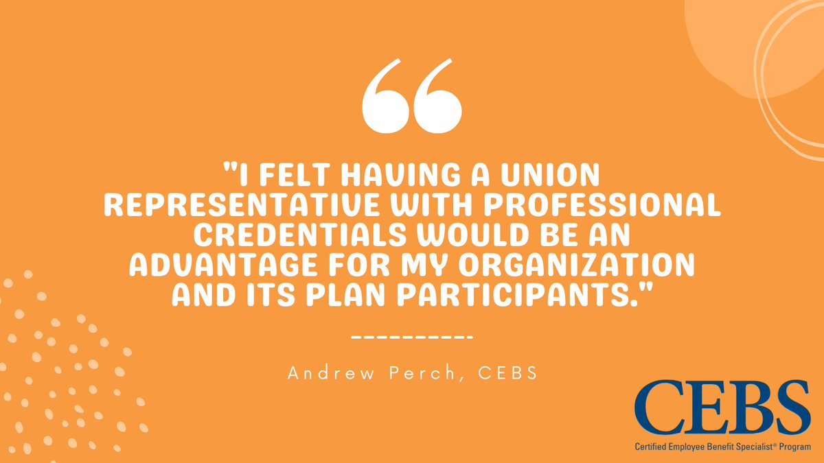 CEBSProgram's tweet image. Happy #MotivationMonday! Check out what Fund Administrator Andrew Perch said when asked about his decision to pursue the CEBS designation.

Learn more about Andrew’s CEBS Success Story on CEBS News &amp;gt;&amp;gt; cebs.ifebp.org/2025/08/11/wha…