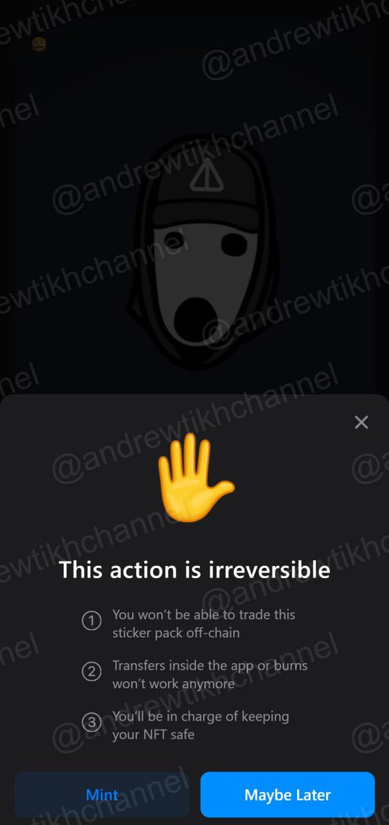 Luckeer0's tweet photo. New details about the NFT stickers in @Telegram from @stickers_tg , the mint will be available very soon. In the screenshots, we can see how the prepayment functionality for NFT stickers will look. Additionally, attributes for the stickers should also be available. However, we don’t see anything about attributes in the screenshots, but rumors suggest they will be included!

I hope the @pudgypenguins stickers will be the first to become NFTs!

On the screenshots, the sticker Not Cap is from @realDogsHouse