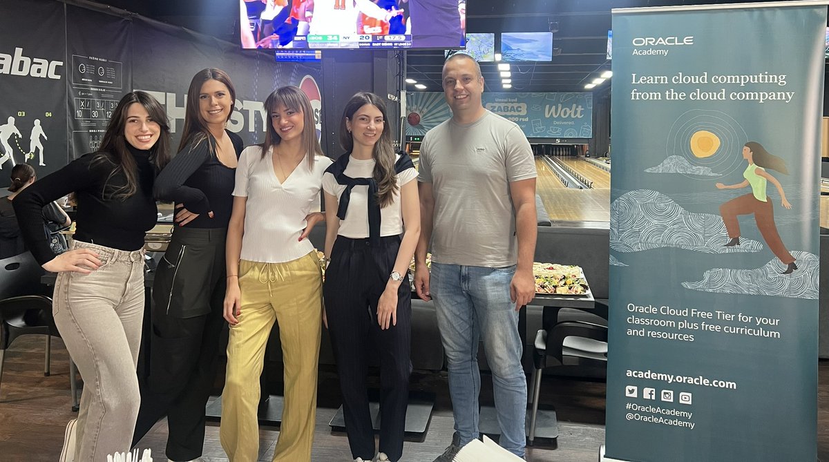 rugar_at_baires's tweet image. #Oracle and #OracleAcademy were happy to support #AmCham Serbia and Drop-in Shelter for Children in a charity event that paired 20 students with 20 mentors. They enjoyed bowling and exchanging positive energy and motivation. Read &amp;gt; social.ora.cl/6017Akye1