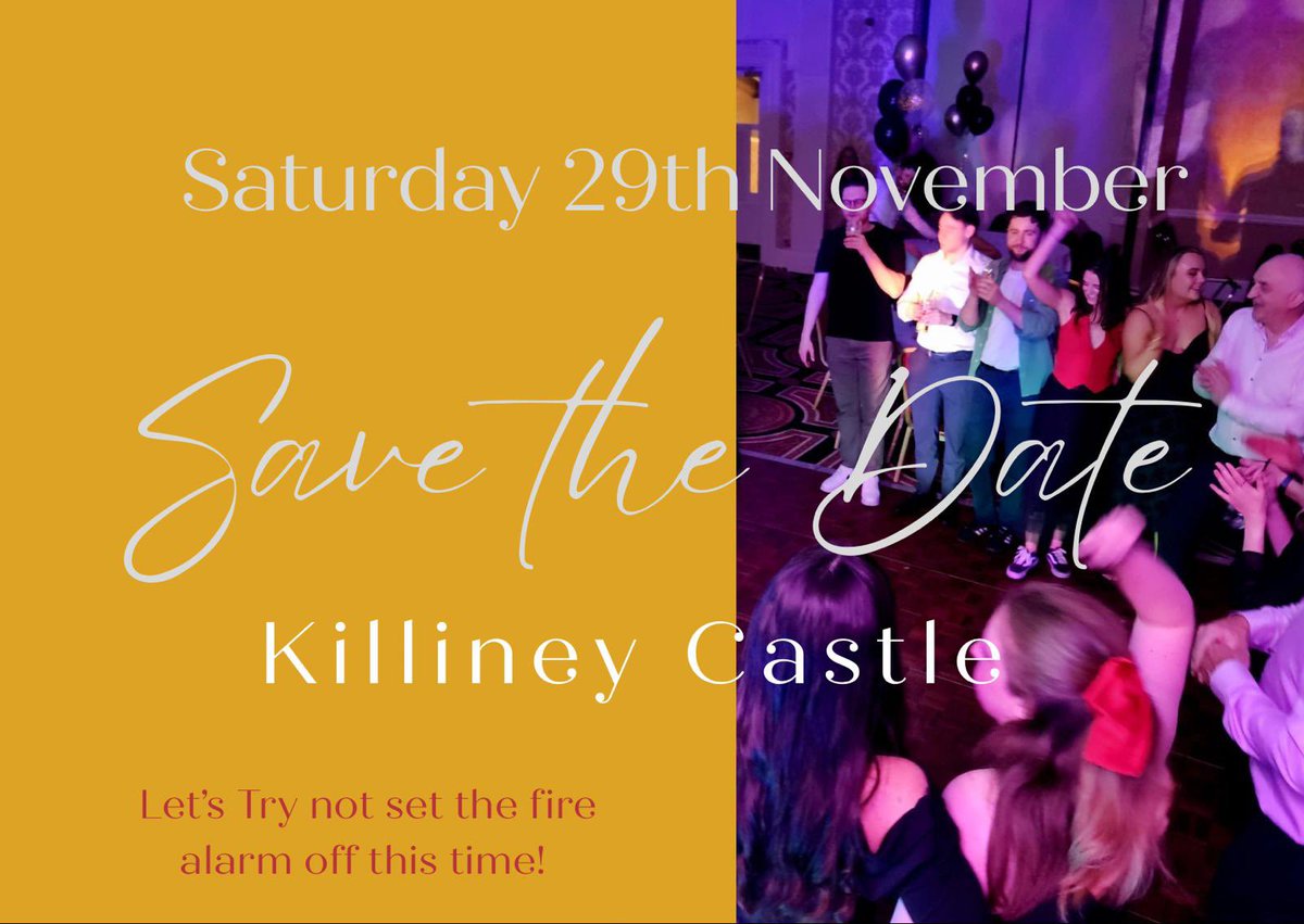 Save the date: Saturday 29th of November 🚨 

Our Annual Awards Ceremony and Christmas Party is again taking place in the Fitzpatrick’s Castle in Killiney 🎄 

More details will be announced in due course but for now mark the date in the diaries!

#GersAbú💛🖤