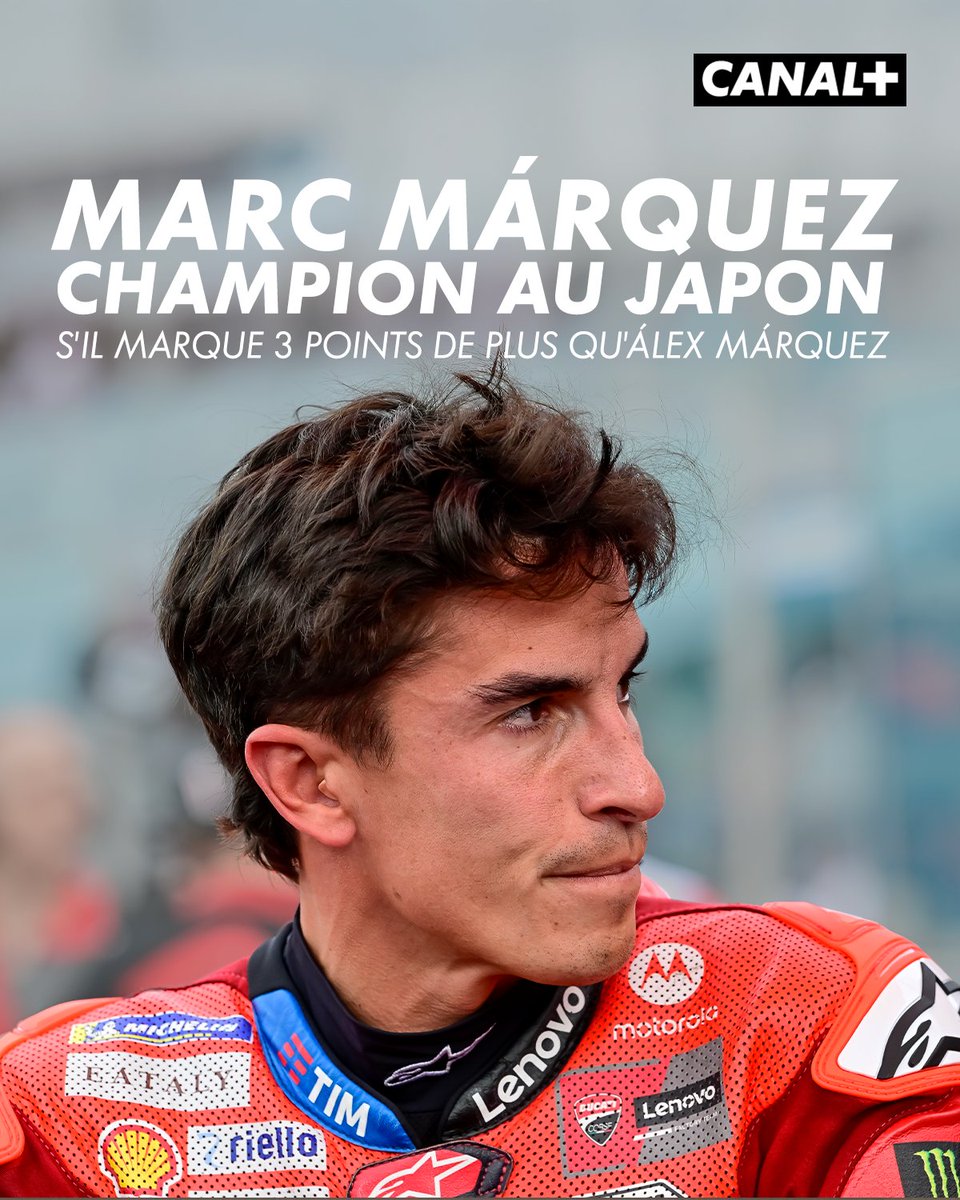 CanalplusMotoGP's tweet photo. Marc Márquez champion au Japon s’il marque 3 points de plus qu’Álex Márquez sur l’ensemble du week-end 🇯🇵

#MotoGP #JapanGP https://t.co/Fvmllsr5UL