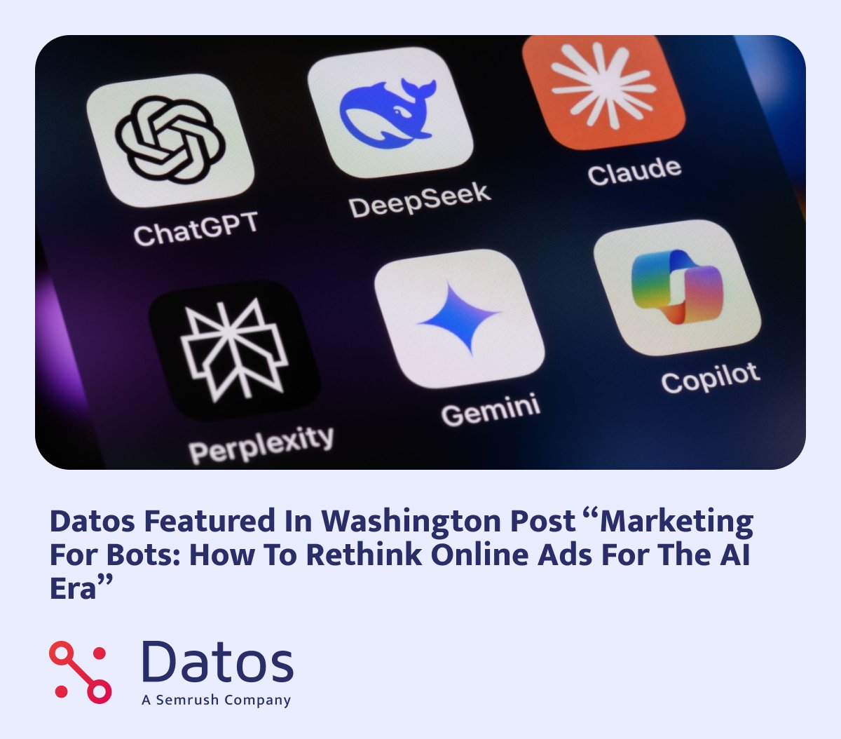 New reporting from the <a href="/washingtonpost/">The Washington Post</a> features Datos clickstream data in an article about how AI tools are disrupting search, and what that means for digital advertising.

Read the full piece: hubs.li/Q03KjPJx0 

#ClickstreamData #AI #DigitalAds #SearchTrends #AltData