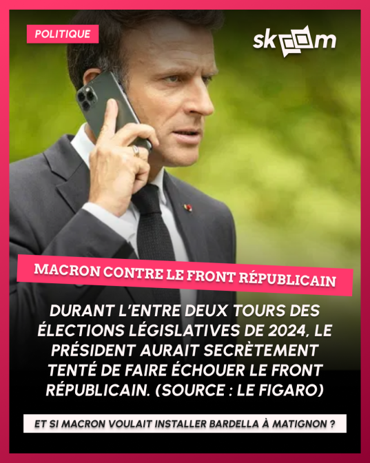 🔴 POLITIQUE : Pourtant garant de l'ordre institutionnel, le Président n'hésite plus à favoriser le #RN.

Durant l'entre deux tours des élections législatives de 2024, Emmanuel #Macron aurait secrètement tenté d'aider le parti d'extrême droite à remporter le scrutin.