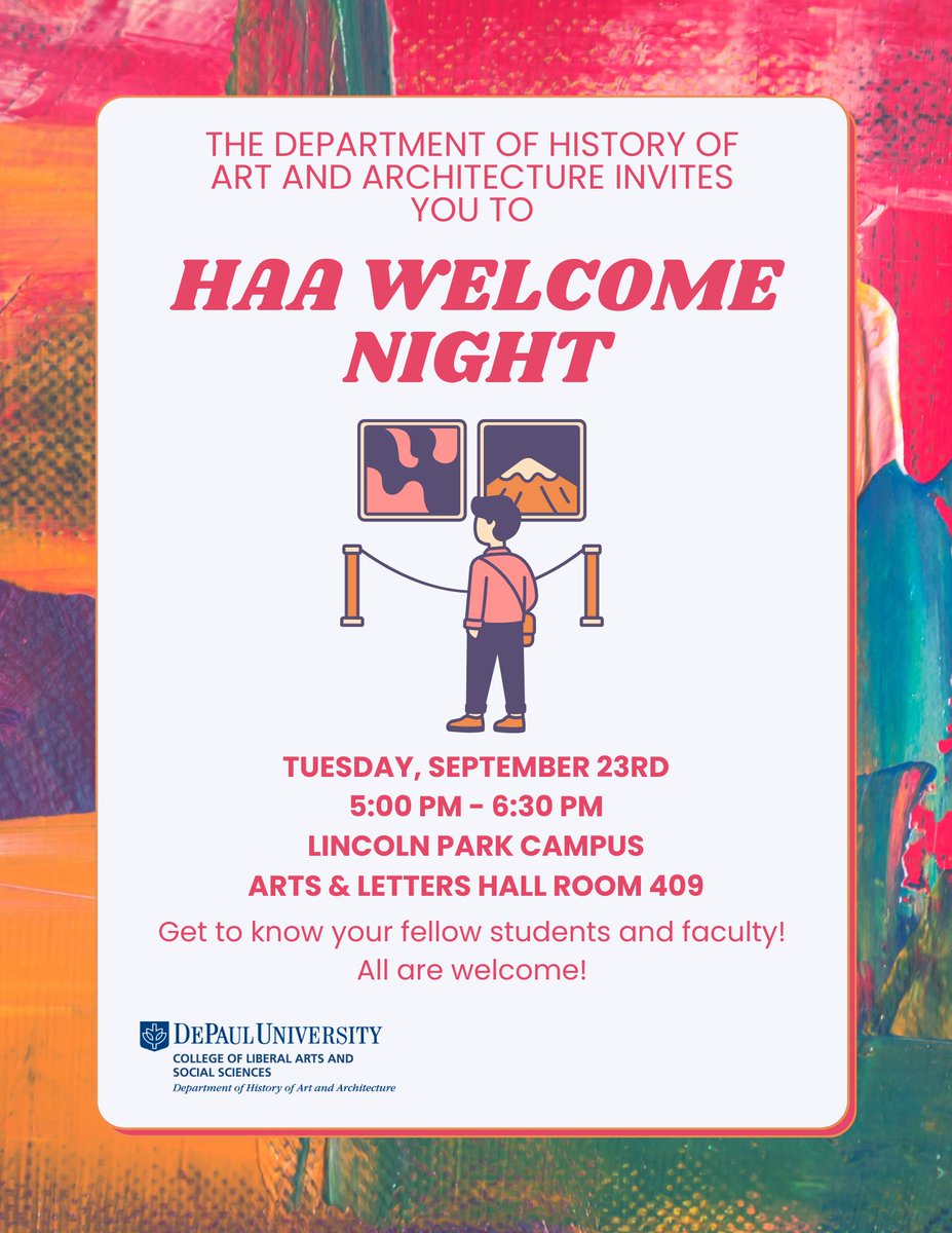 Join us tomorrow, September 23rd for HAA Welcome Night from 5:00 PM - 6:30 PM! We hope to see you there!
