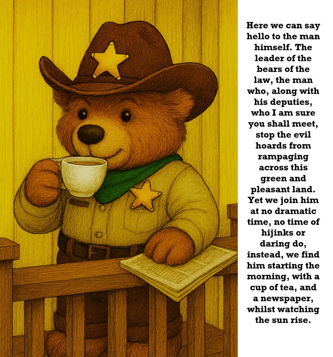 Thebearofthelaw's tweet photo. I would like to introduce the legend that is Sheriff T Bear. The hero of the Ursa war, the greatest lawman that Albion has ever known, or to his friends, simply T. however you know him, you will agree, a nicer bear you will never meet.
#Bears #Lawenforcement #StoryTime #adventure https://t.co/87RGVvQzfi