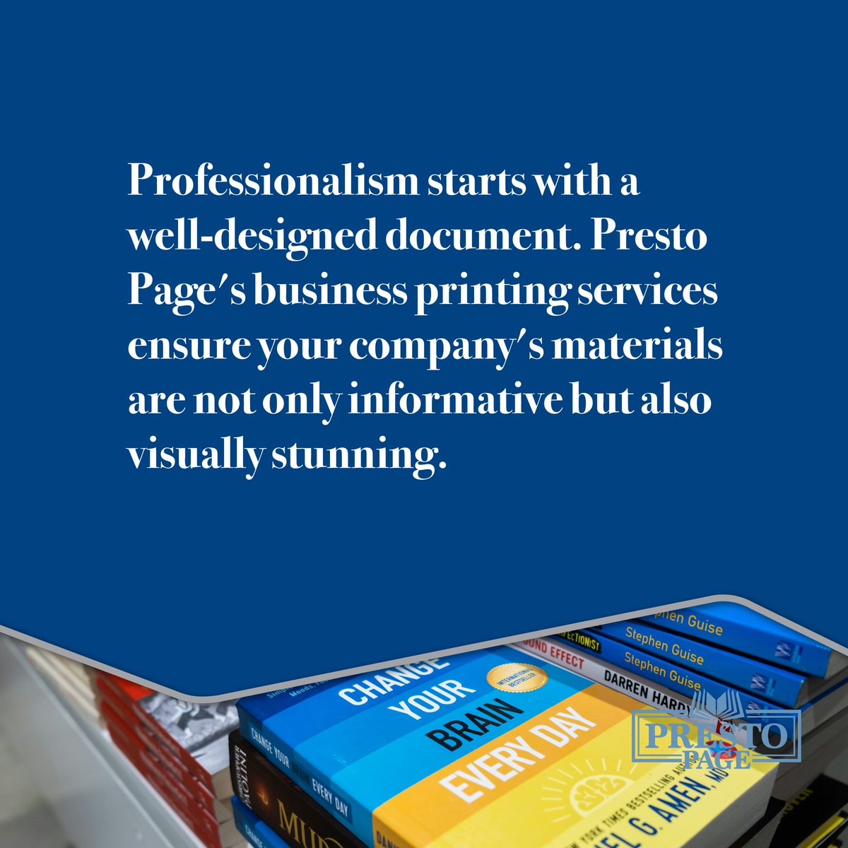 GSI_Presto_Page's tweet image. Professionalism starts with a well-designed document. Presto Page&apos;s business printing services ensure your company&apos;s materials are not only informative but also visually stunning. #ProfessionalDesign