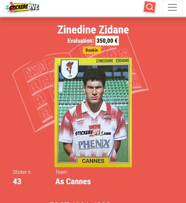 Actually_Soccer's tweet photo. #ZINEDINEZIDANE #ZIDANE #FIGURINEPANINI #ROOKIE #ROOKIESTICKER @STICKERSONE_COM https://t.co/oB0fLcwIc3 https://t.co/75lZEtR5j5