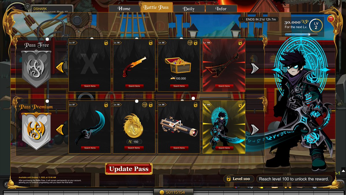 DShark_AQW's tweet image. Battle Pass AQW
One of the best systems in gaming, and I believe it would work really well in AQW/AQW Infinity. Seasonal progression with exclusive rewards could bring more fun and engagement for players and AE. @Alina_AE @ArtixKrieger @133spider @YoshinoAE