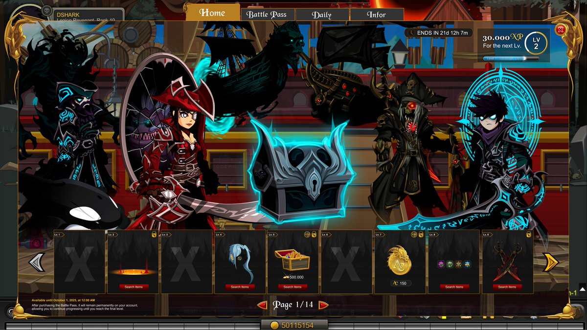DShark_AQW's tweet image. Battle Pass AQW
One of the best systems in gaming, and I believe it would work really well in AQW/AQW Infinity. Seasonal progression with exclusive rewards could bring more fun and engagement for players and AE. @Alina_AE @ArtixKrieger @133spider @YoshinoAE