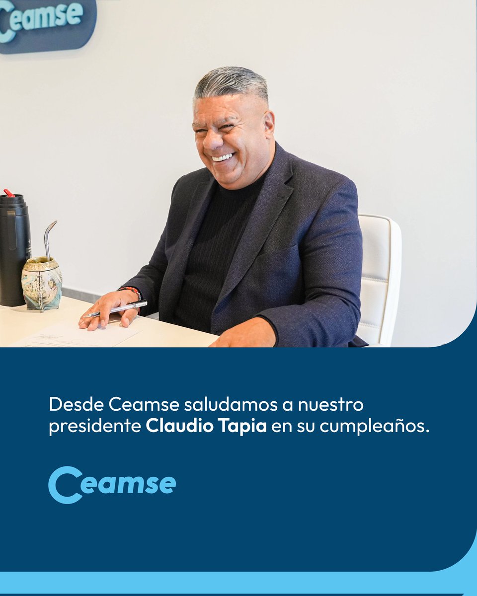 🌱♻️ Desde CEAMSE saludamos a nuestro presidente, Claudio “Chiqui” Tapia, en el día de su cumpleaños.

Agradecemos su gestión, compromiso y visión para seguir construyendo una empresa más innovadora, sustentable y cercana a la comunidad.

¡Feliz cumpleaños, Chiqui! 🎉