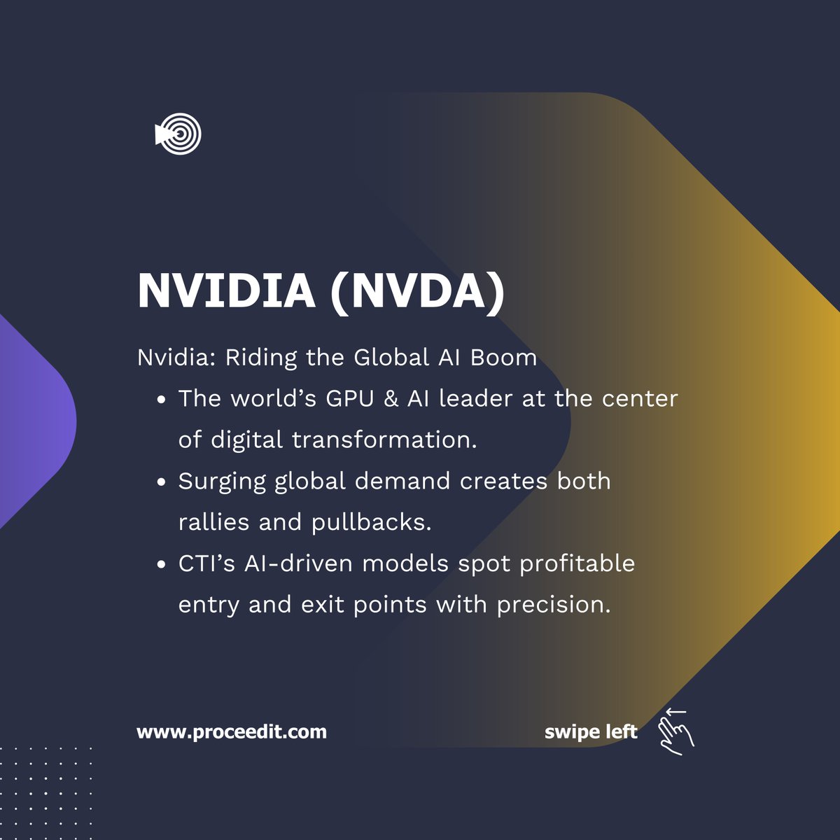 Proceedit's tweet image. One technology. Multiple assets. Unlimited possibilities.

CTI is built on focus — delivering daily AI-powered trading insights on a select family of assets: Apple, Tesla, Nvidia, and Ford.
Soon, the CTI family expands to include Bitcoin and Microsoft — unlocking even more…