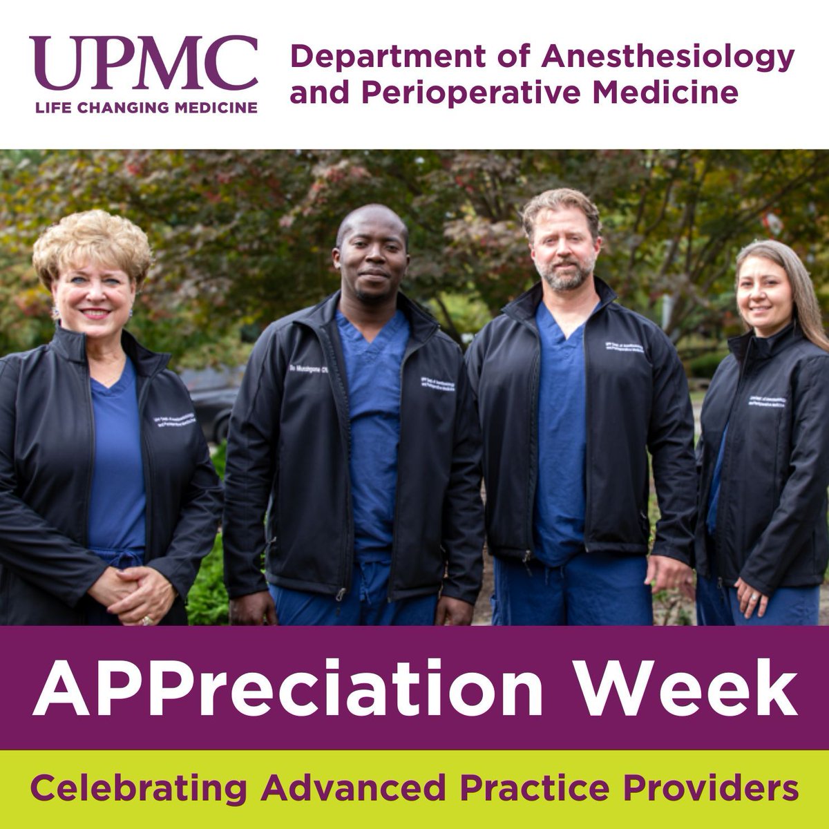 PittAnes's tweet image. 💜 Happy #APPreciationWeek! A heartfelt thank you to all our advanced practice providers for your invaluable contributions, professionalism, and dedication to delivering best-in-class care to our patients.
