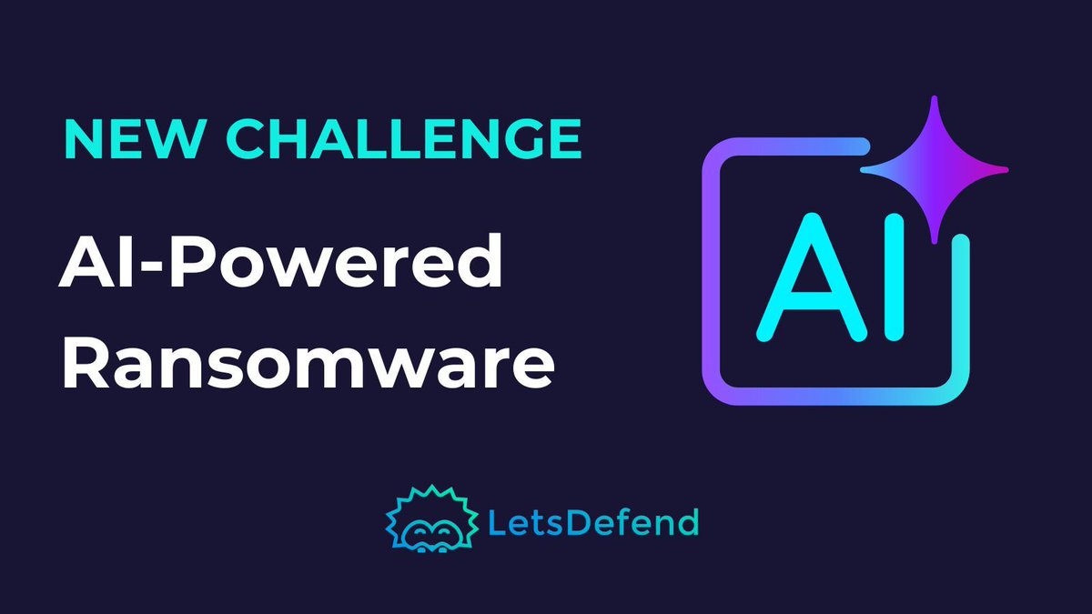 ⚠️ FREE Challenge: AI-powered ransomware 

PromptLock, the first AI-powered ransomware. It uses a local AI model to create cross-platform malicious scripts in real time, autonomously targeting and encrypting data. 

🛠️ Type: Malware Analysis
👤 Role: Security Analyst
💪