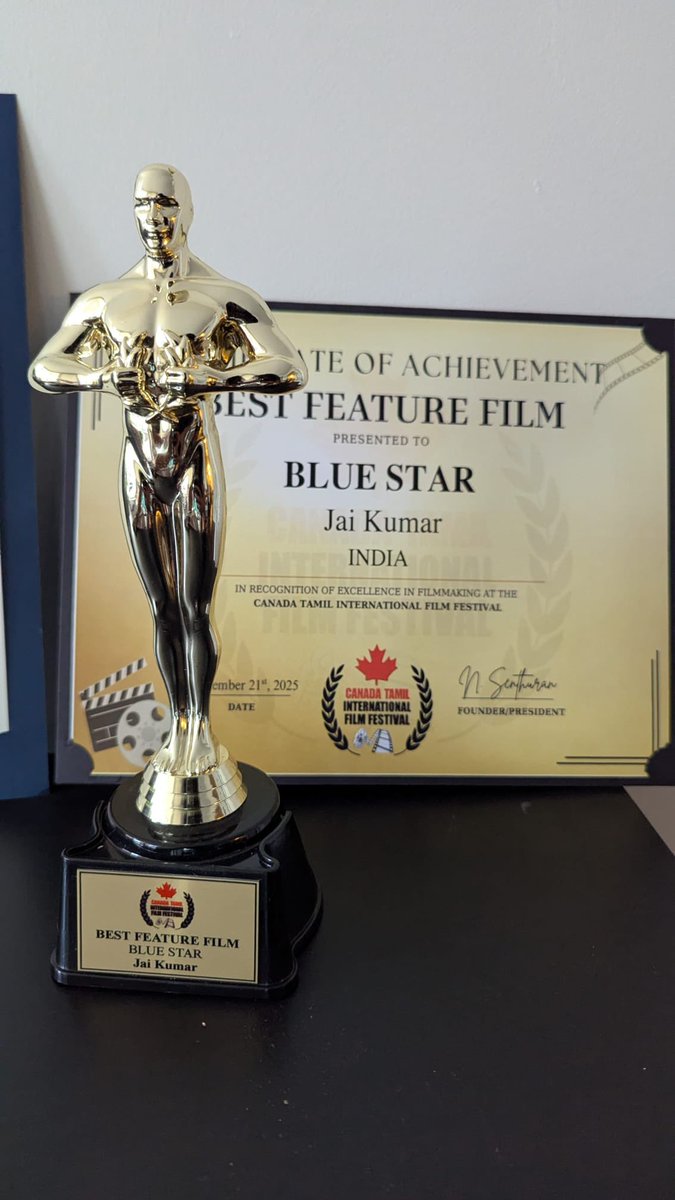 officialneelam's tweet image. #Bluestar wins &quot;Best Feature film Award&quot; to Director @chejai007 at Canada Tamil International Film Festival

@beemji @BlueStarOffl @officialneelam @lemonleafcreat1 @SakthiFilmFctry @sakthivelan_b @chejai007 @imKBRshanthnu @AshokSelvan @prithviactor @iKeerthiPandian @dhivya_dhurai