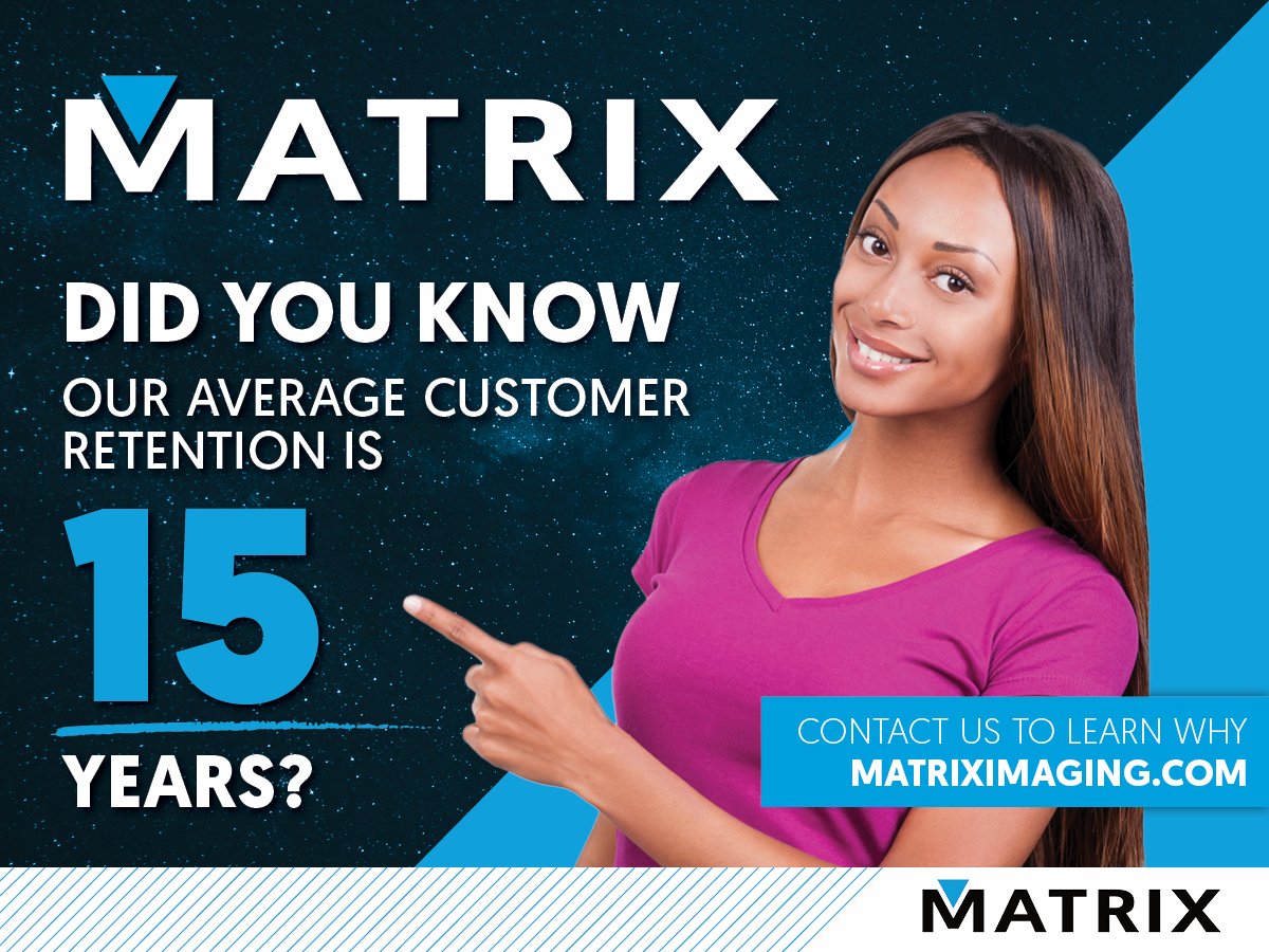 Matrix_1maging's tweet image. Happy #MatrixMonday! Our average customer retention is 15 years—and for good reason. To learn more, visit hubs.ly/Q03H3LW80.
#MatrixImagingSolutions #customerservice #memberexperience
