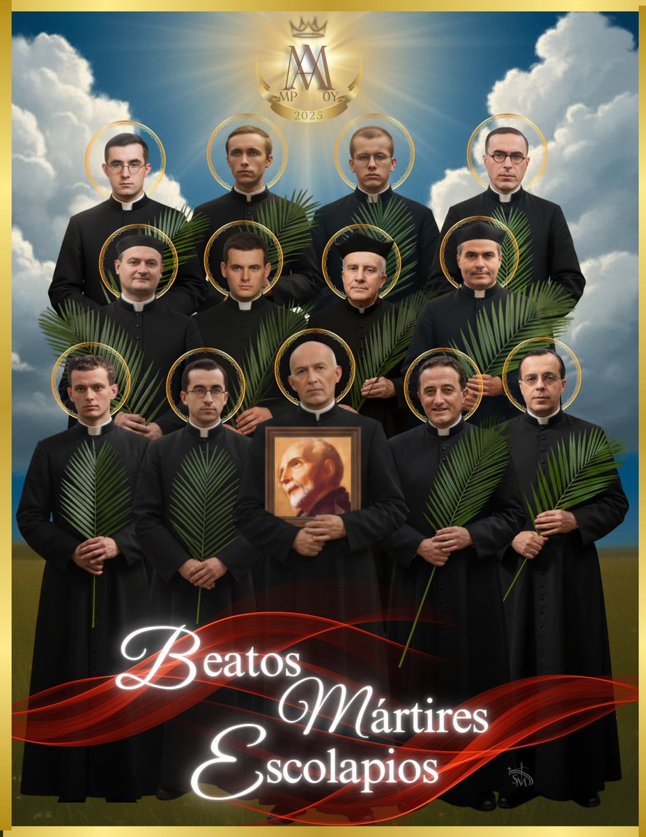 ✨Beatos Mártires Escolapios 

🌹 «El Señor los probó como oro en el crisol, y los aceptó como holocausto... Ellos, que han puesto su confianza en el Señor, comprenderán la verdad y permanecerán  junto a Él  en el amor» Sab 3,6-7.

#EscolapiosMéxico #EscuelasPías #TuRaíz