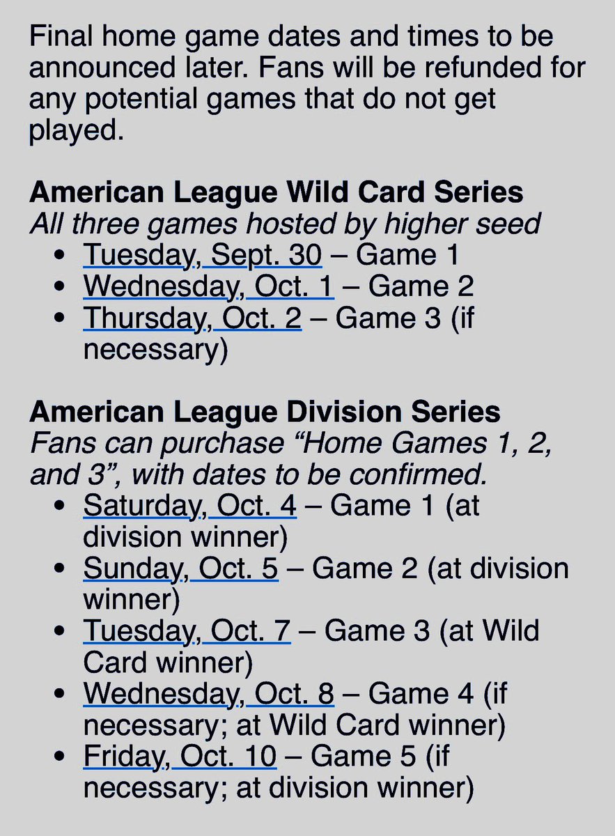Blue Jays announce postseason tickets on sale Thursday, Sept 25 at 10am to general public.