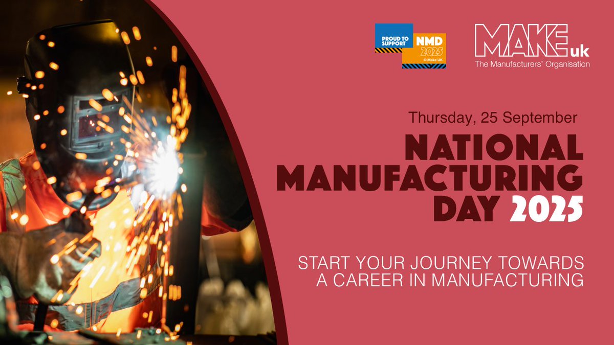 JCPJobsPlusMore's tweet image. Join #NMD2025 on 25 September to explore careers, jobs and apprenticeships in Manufacturing.

To take part, click on the link to find an employer near to you who is opening its doors: ow.ly/bwTP50WLY8v

#UKmfg 

@MakeUK_