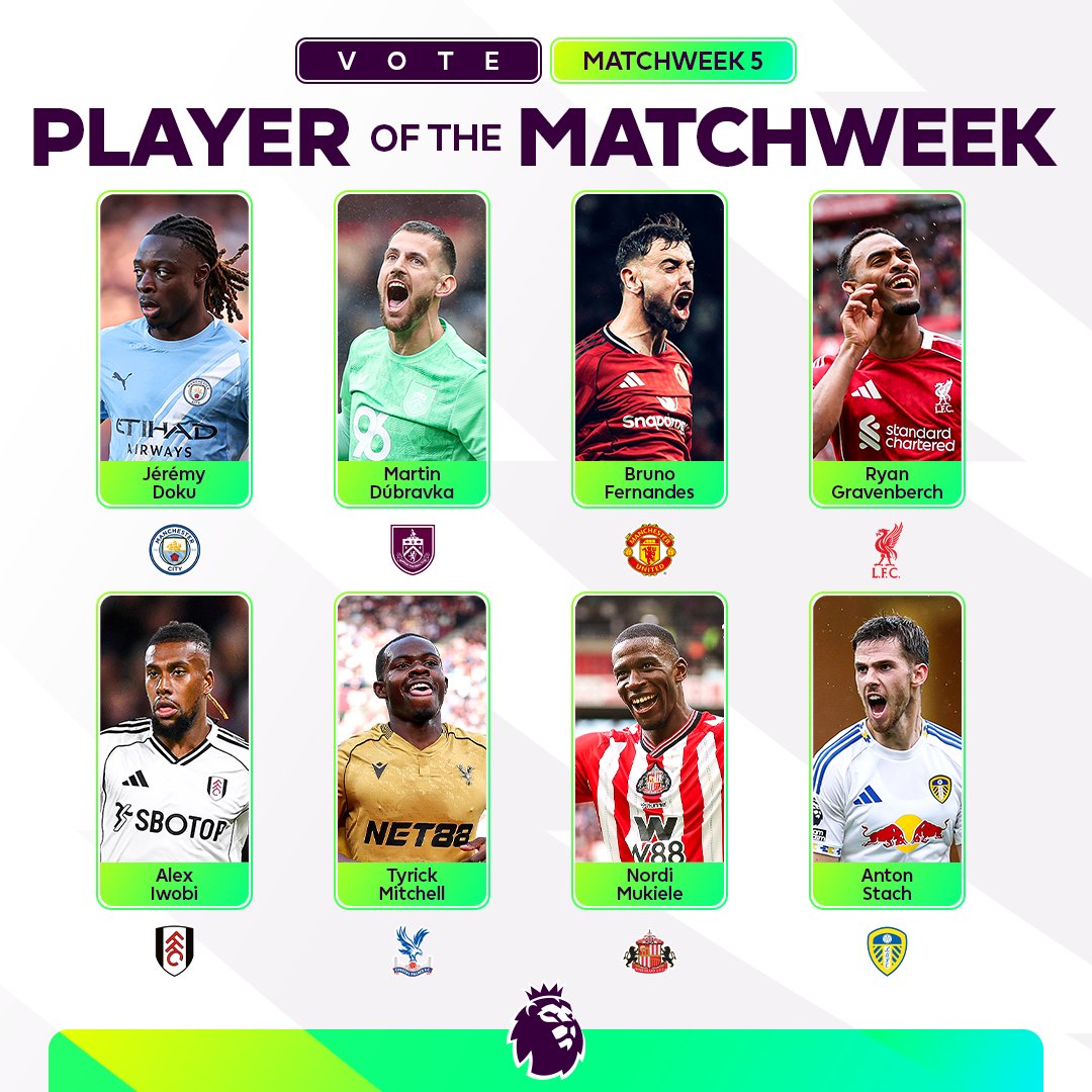 Who impressed you the most this weekend? 🌟

Vote for your Player of the Matchweek now ➡️ preml.ge/qtdotkv1