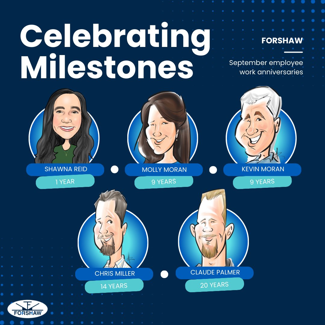 Forshaw_Inc's tweet image. September Work Anniversaries 💼
This month, we’re proud to celebrate the team members reaching work anniversary milestones. Your passion, drive, and loyalty don’t go unnoticed. Thank you for growing with FORSHAW!

#FORSHAW #TeamForshaw #WorkAnniversary #EmployeeAppreciation