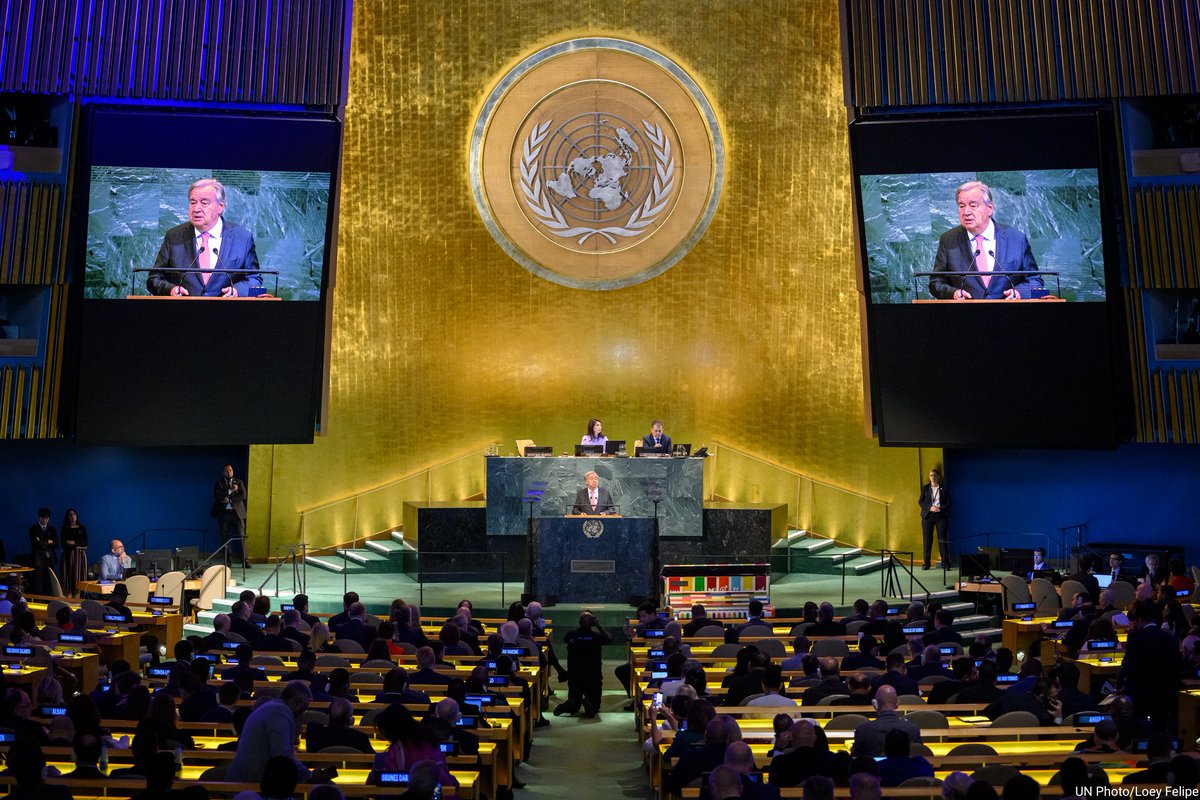 United Nations (@un) on Twitter photo “Over the last 80 years, the UN has led the way to some of humanity’s greatest triumphs.”
At a time when the principles of the United Nations are under assault as never before, <a href="/antonioguterres/">António Guterres</a> urges leaders to move forward with clarity, courage and conviction. “Over the last 80 years, the UN has led the way to some of humanity’s greatest triumphs.”
At a time when the principles of the United Nations are under assault as never before, <a href="/antonioguterres/">António Guterres</a> urges leaders to move forward with clarity, courage and conviction.