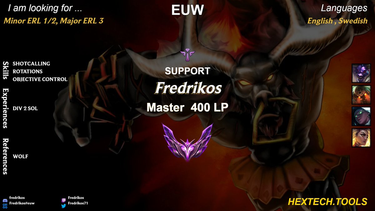 LFT Minor ERL Div 1/2  or Major ERL3+  
<a href="/LFT_LoL_EU/">LFT_LoL_EU</a>   <a href="/LFT_LOL_ES/">LFT_LOL_ES</a>   <a href="/LFT_PL/">LFT POLAND</a>   <a href="/LFT_Original/">Looking For a Team ⚡</a>   <a href="/LoL_LFT_Fr/">LoL LFT Fr</a>   <a href="/LoL_LFT_ITA/">LoL LFT 🇮🇹</a>   <a href="/lft_prime/">Prime League LFT</a>