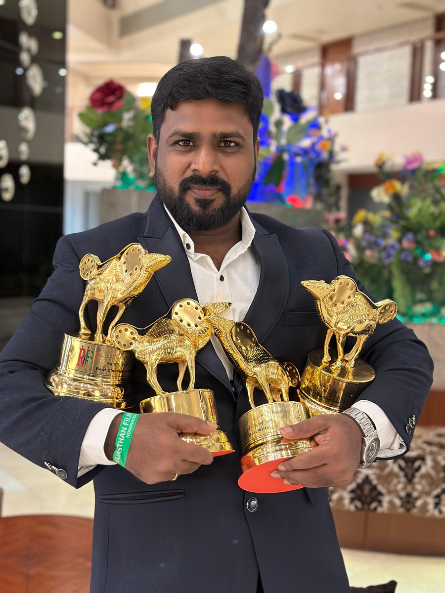 onlynikil's tweet photo. Not 1, Not 2 , Not 3, but 4 back to back awards for #SAALA at #RajasthanFilmFestival

- BEST ACTOR,
- BEST CINEMATOGRAPHER,
- BEST WRITER AND 
- BEST FILM. 

@vishwaprasadtg @peoplemediafcy @vivekkuchibotla @ManipaulSd @dheeran_offl_ @Reshmavenkat01 @sridirect @ravindranathDP @Theeson_Music @dir_buvan @vairabalan @MaheshMathewMMS