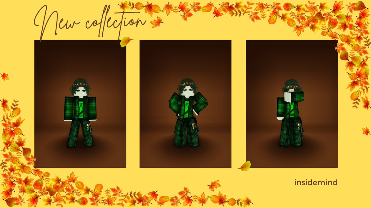 InsidemindArt's tweet image. Autumn fall boy outfit | Roblox
Part 1 find this and more outfits in autumn fall outfits experience on our group: insidemind
#robloxoutfitideas #robloxoutfits #robloxfits #robloxfyp #robloxautumn #roblox #robloxart