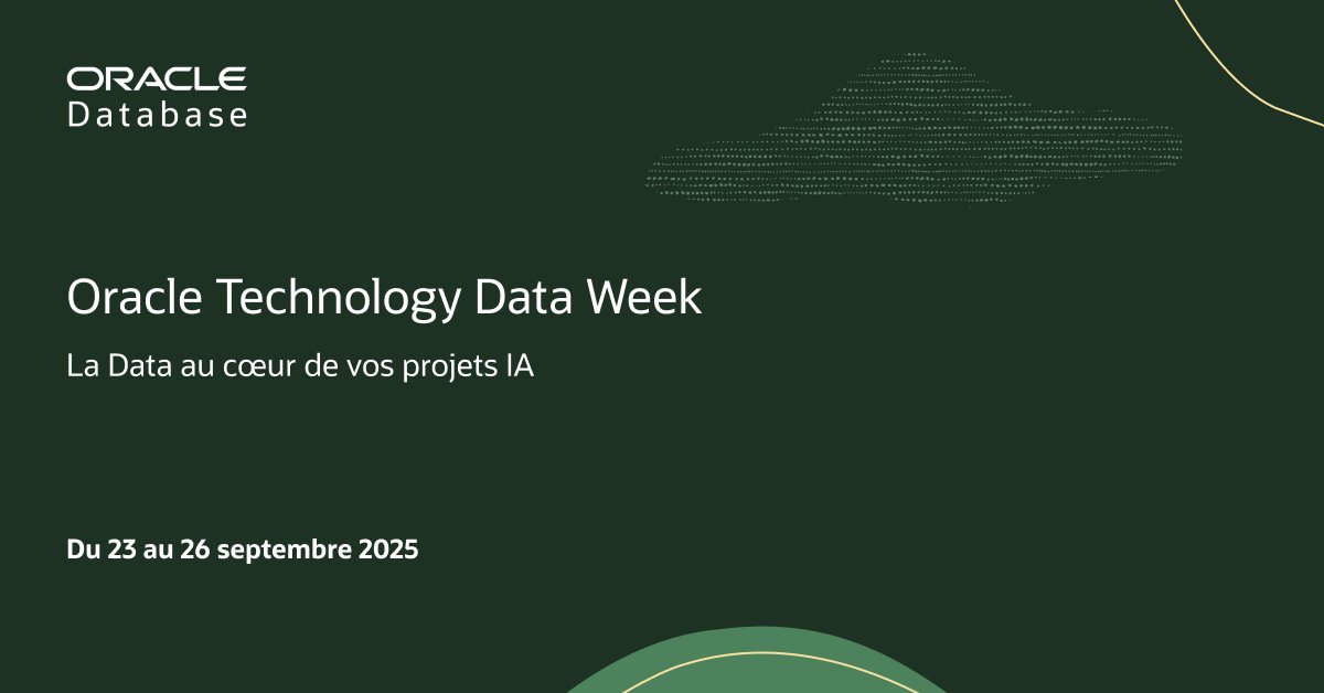 Mettez-vous à jour avec cette série de webinars sur les dernières innovations d’Oracle Database 23ai, la base de données convergée, pour vos projets Data &amp; IA. social.ora.cl/6013AkJ2W