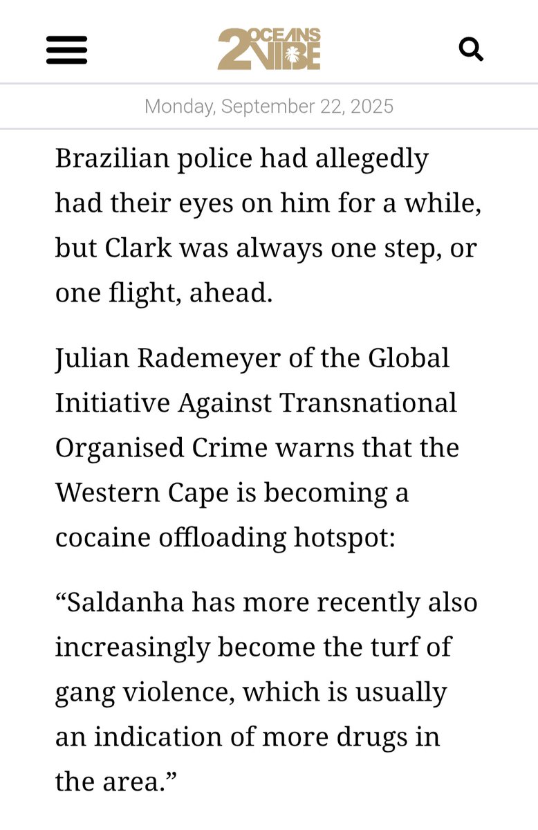[BREAKING NEWS] Another proof of why the DA and Helen Zille want to destroy Operation Dudula.
A flamboyant Australian🇦🇺 illegal immigrant living in Stellenbosch,  Western Cape has been exposed as a cocaine trafficker after his plane crashed in Brazil🇧🇷.
