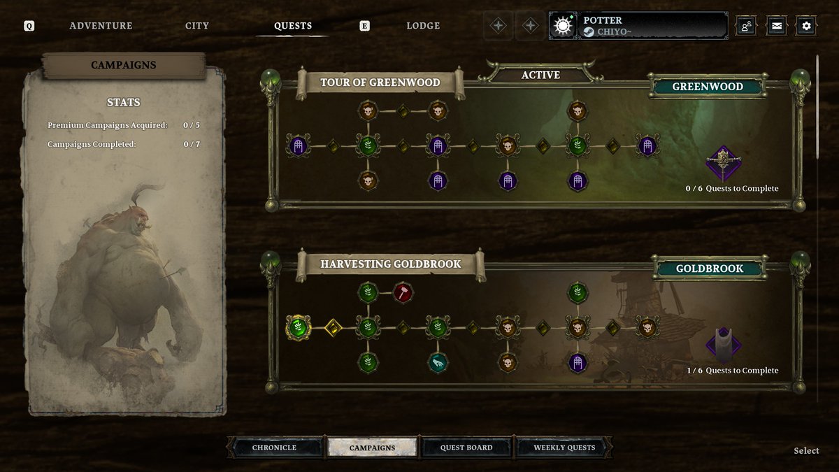 Season 2 brings Campaigns! 🪧
Questlines with multiple paths and themes tied to zones, classes, or gameplay styles.

⚔️ 7 campaigns this season, including 1 class-specific
🎨 Premium cosmetics in some questlines await

Start your campaign today!