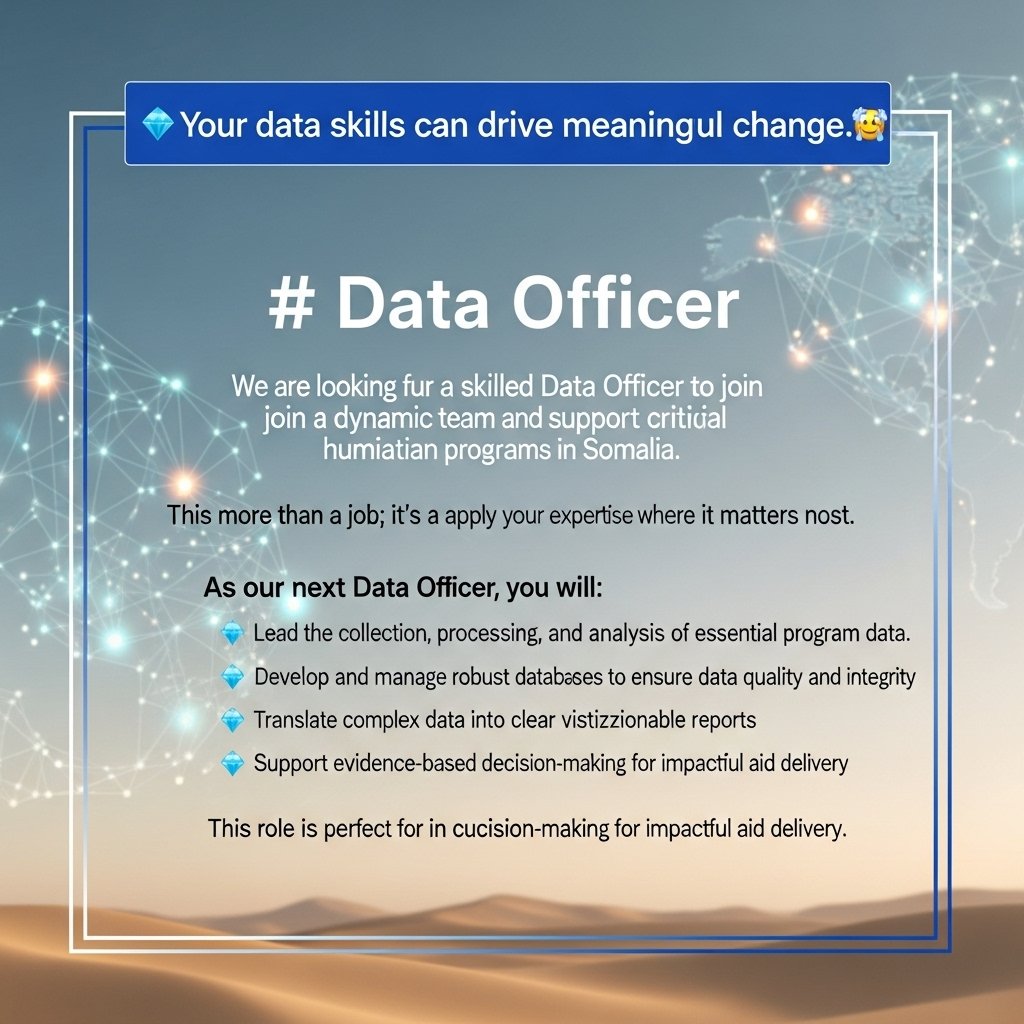 millionexperts's tweet image. 📊 𝗬𝗼𝘂𝗿 𝗱𝗮𝘁𝗮 𝘀𝗸𝗶𝗹𝗹𝘀 𝗰𝗮𝗻 𝗱𝗿𝗶𝘃𝗲 𝗺𝗲𝗮𝗻𝗶𝗻𝗴𝗳𝘂𝗹 𝗰𝗵𝗮𝗻𝗴𝗲.
𝘿𝙖𝙩𝙖 𝙊𝙛𝙛𝙞𝙘𝙚𝙧
Apply now: millionexperts.com/jobs/Job-annou…

#Hiring #DataJobs #DataOfficer #Somalia #HumanitarianAid #NGOJobs #DataForGood