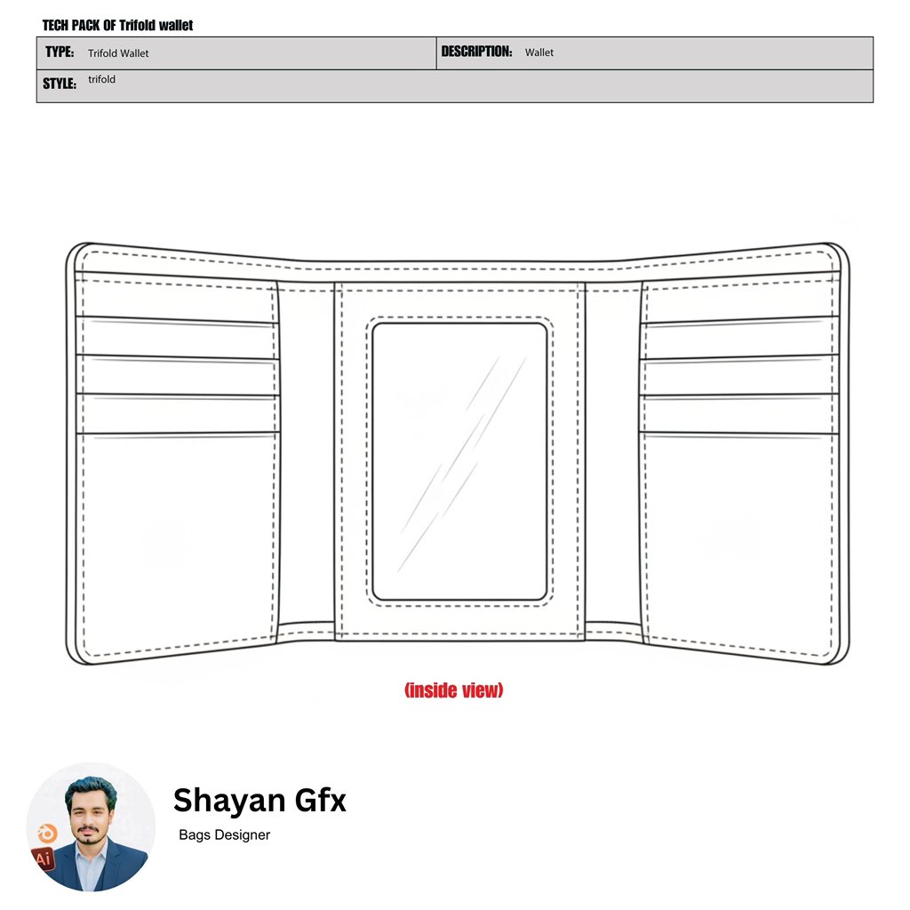 shaanu711's tweet image. Ladies Trifold Wallet Tech Pack – Ready for Production 
Professional tech pack design for a ladies trifold wallet. Includes detailed sketches, specifications, and production-ready files to help brands bring their ideas to life.
#TechPackDesigner #WalletTechPack #FashionTechPack