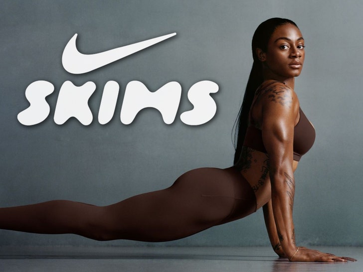 🤩 Sha'Carri Richardson becomes one of the faces of Kim Kardashian's new Skims campaign with Nike. tmz.me/IMsiAoe