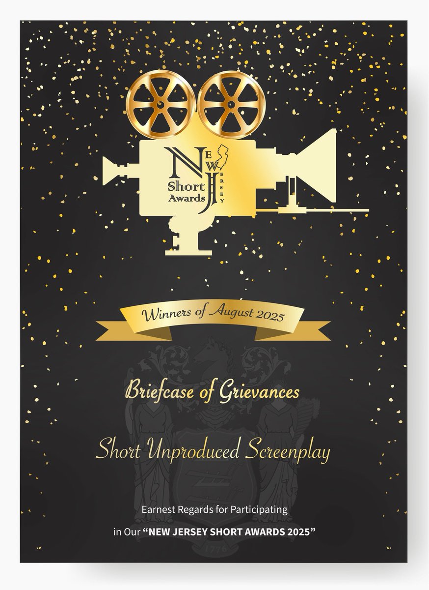 camcorri's tweet photo. Many thanks to everyone at @newjerseyshortawards #newjerseyinternationalshortfilmfestival for making BRIEFCASE OF GRIEVANCES an Award Winner!! https://t.co/2Wf79xkExI