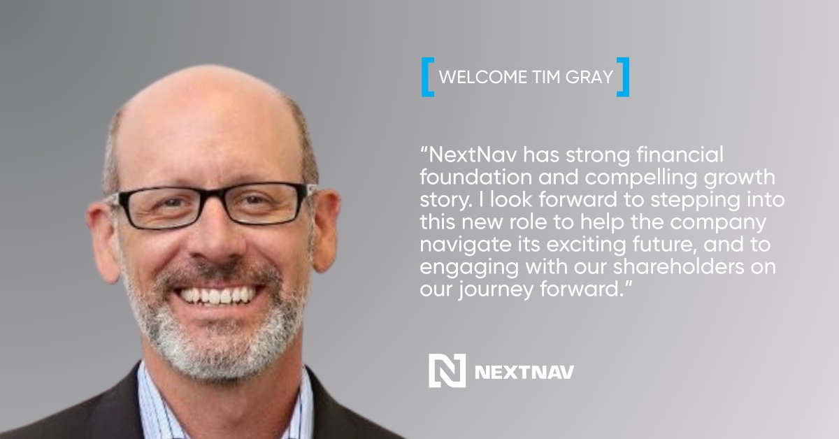 NextNav's tweet image. Welcoming Tim Gray to the NextNav team as our CFO. His rare combination of deep spectrum knowledge and experience leading finance at growth-oriented companies makes him our ideal choice. Let’s get to optimizing the lower 900 MHz band and delivering a win for national security,…