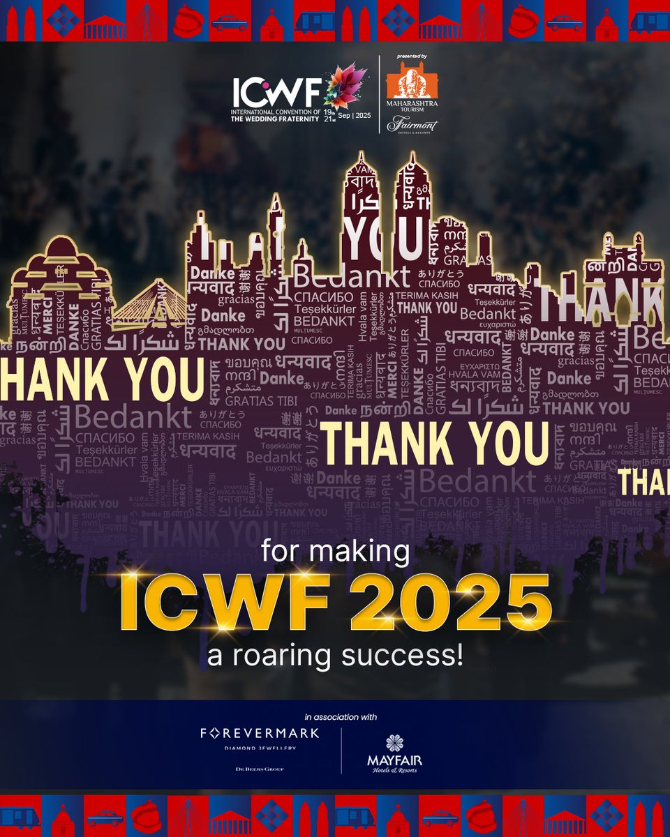 THANK YOU! 🙏 #ICWF2025 was a massive success because of you. To our partners, speakers, and attendees who gathered in Mumbai—your energy was incredible! We celebrated creativity and collaboration, and we're so excited for the future of weddings. Until next time! ✨