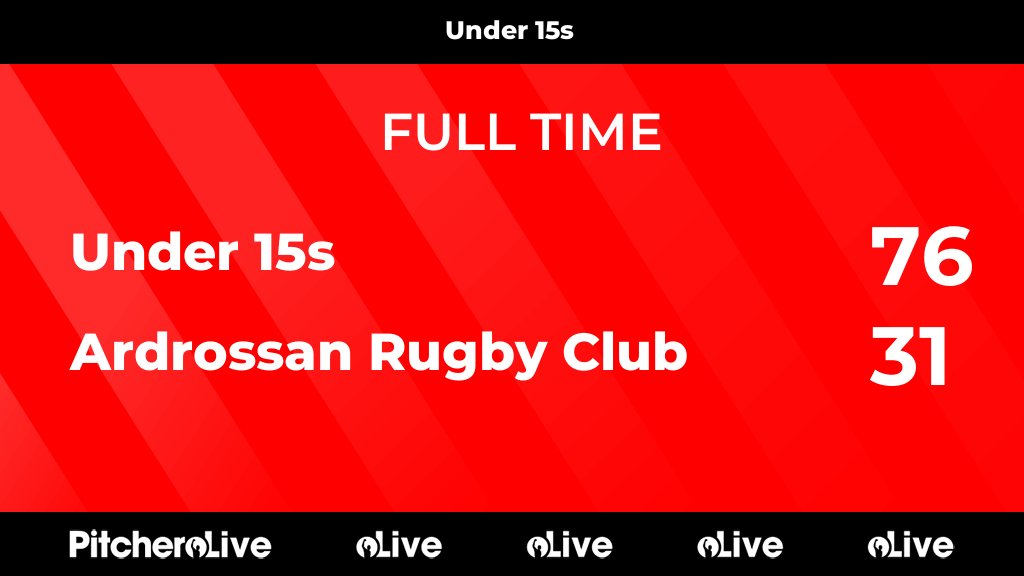 FULL TIME: Under 15s 76 - 31 Ardrossan Rugby Club
#UNDARD #Pitchero
kilmarnockrfc.com/teams/102467/m…