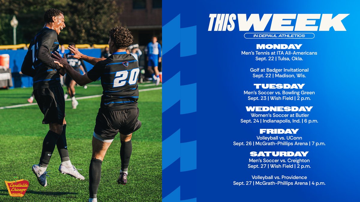 DePaul Athletics (@depaulathletics) on Twitter photo Ready for the week ahead ๐ค
This Week in DePaul Athletics, presented by <a href="/CandleliteChic1/">Candlelite Chicago</a>. Ready for the week ahead ๐ค
This Week in DePaul Athletics, presented by <a href="/CandleliteChic1/">Candlelite Chicago</a>.