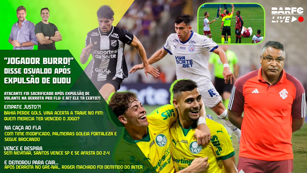 ⚽️O Vitória procurou Roger Machado, mas o treinador afirmou que não pega mais nenhum trabalho esse ano. 

A diretoria Rubro-Negra segue no mercado. 

🗞️Informação de <a href="/pedrosentose/">Pedro Sento Sé</a> 

Vem pra LIVE youtube.com/live/R-oy23bIx…