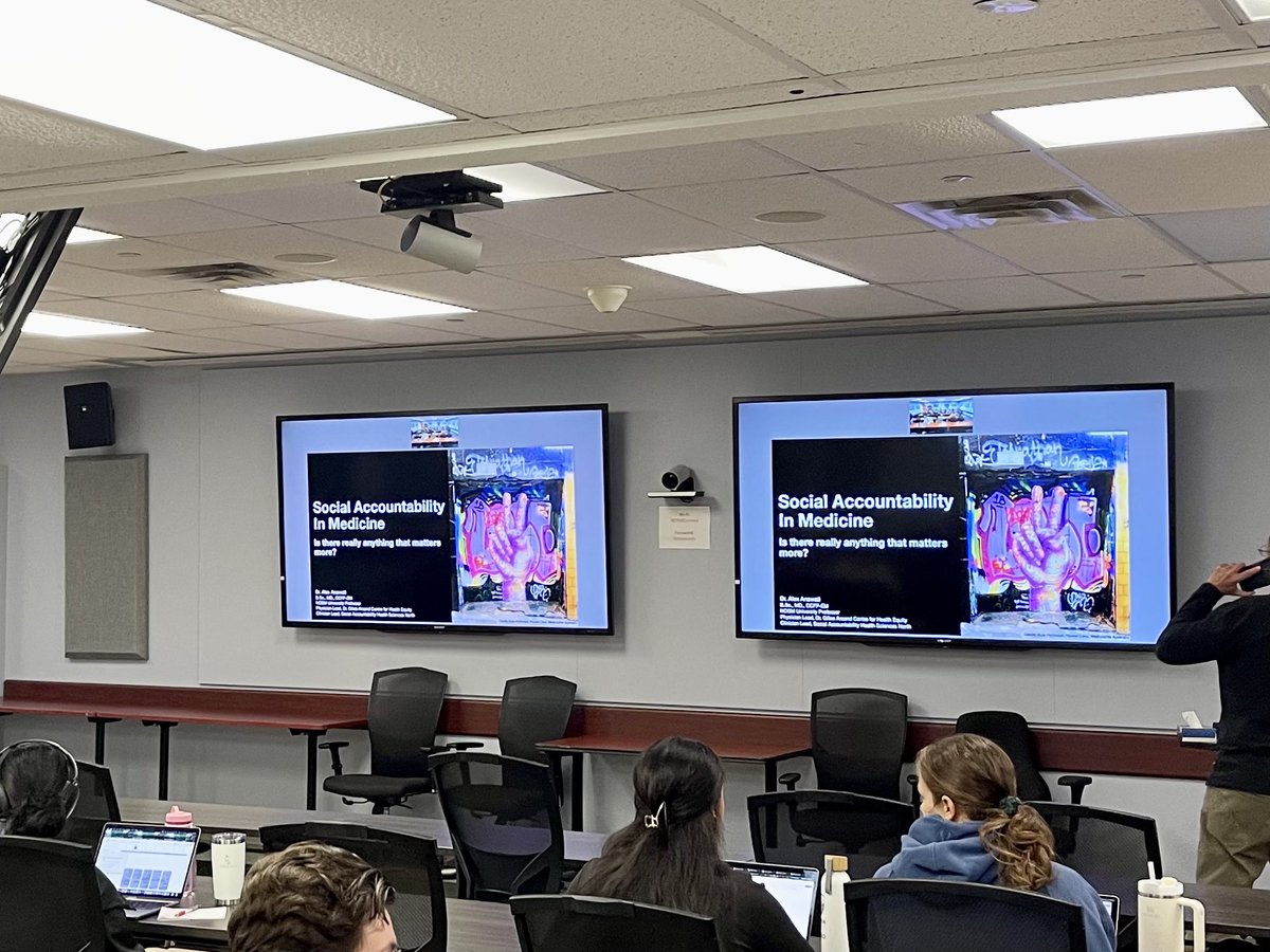For the past 10+ years I’ve had the privilege of giving a lecture to 1st year medical students <a href="/thenosm/">NOSM University | Université EMNO</a> on the importance of #SocialAccountability in #medicine. 

Trying to convince them that there is nothing really that matters more…