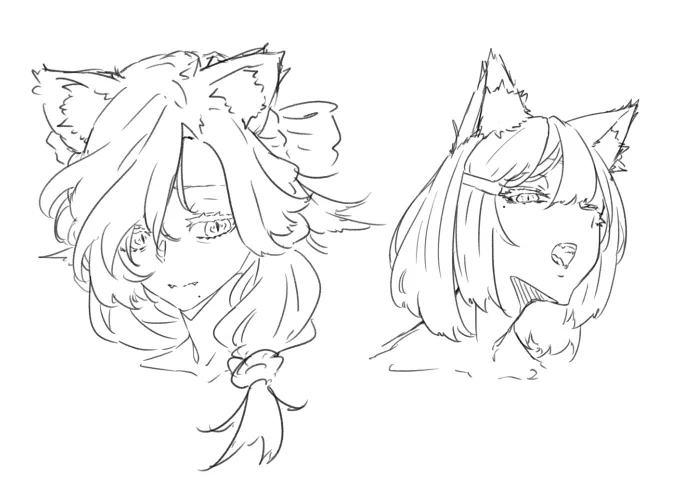 気を紛らわす寝る前楽描き
なんかケモ耳が描きたかった 