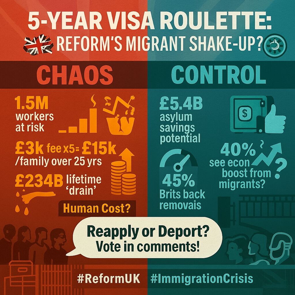 Darren_Fower's tweet image. A Reform Government WILL replace Indefinite Leave to Remain (ILR), with visas that force migrants to reapply every 5 years!
-&amp;gt; That includes 100&apos;s of thousands of migrants currently in UK!

#ReformUK #StopTheBoats #ImmigrationReform #SaveOurMoney #NigelFarage #MigrationCrisis