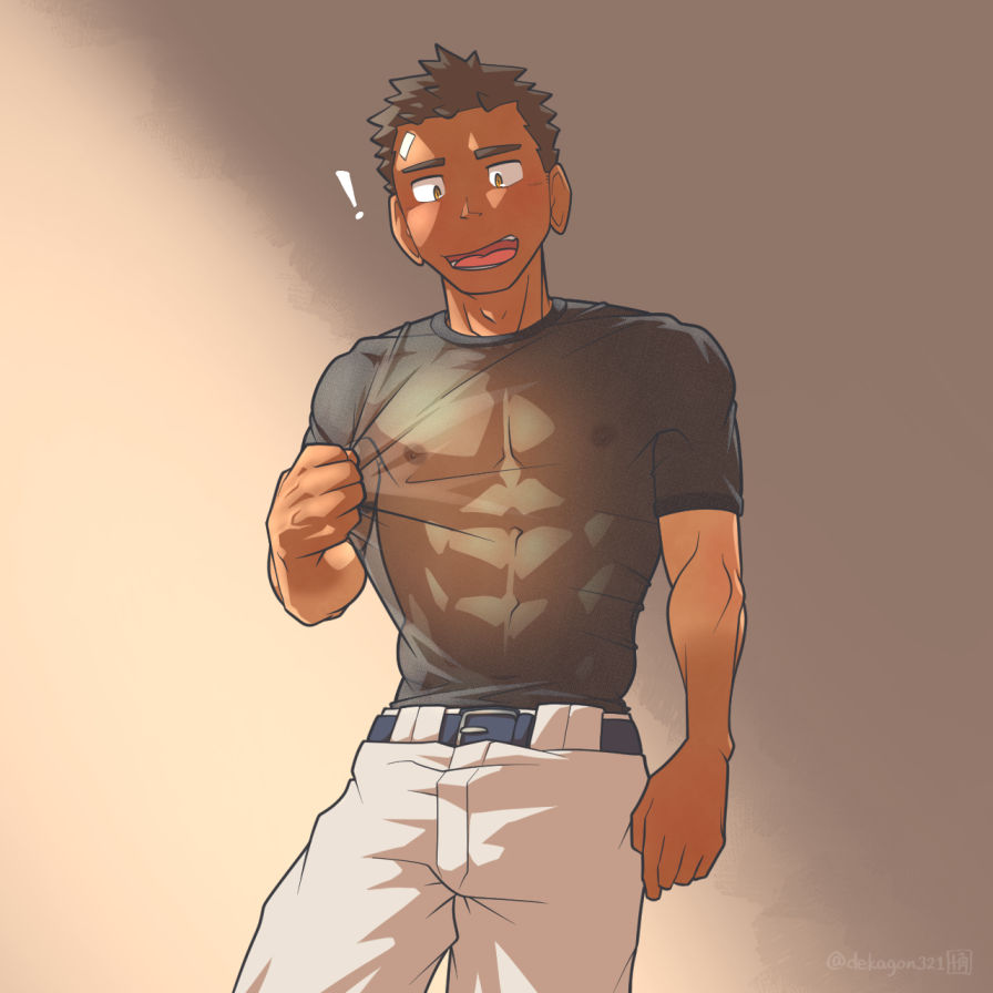 コウイチ先輩に例のシャツをプレゼント😆これめっちゃ透ける～