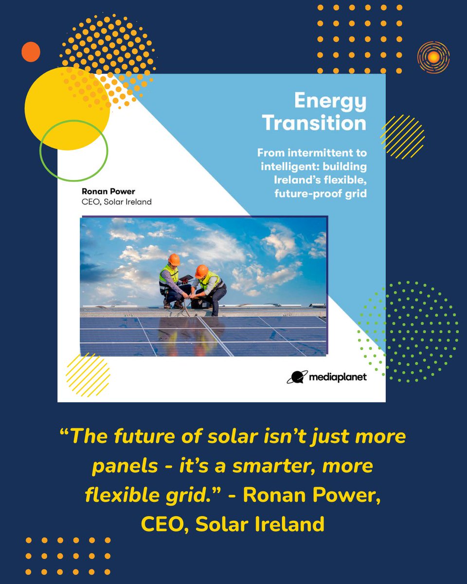 ire_solar's tweet image. Smart solar needs a smart grid! In the #EnergyTransition25 report (@Independent_ie + @MediaplanetIE), our CEO Ronan Power explores how flexibility, storage, and circular design will shape Ireland’s clean energy future.
📰businessnews.ie/future-of-ener…
#SolarIreland #SmartGrid #Storage