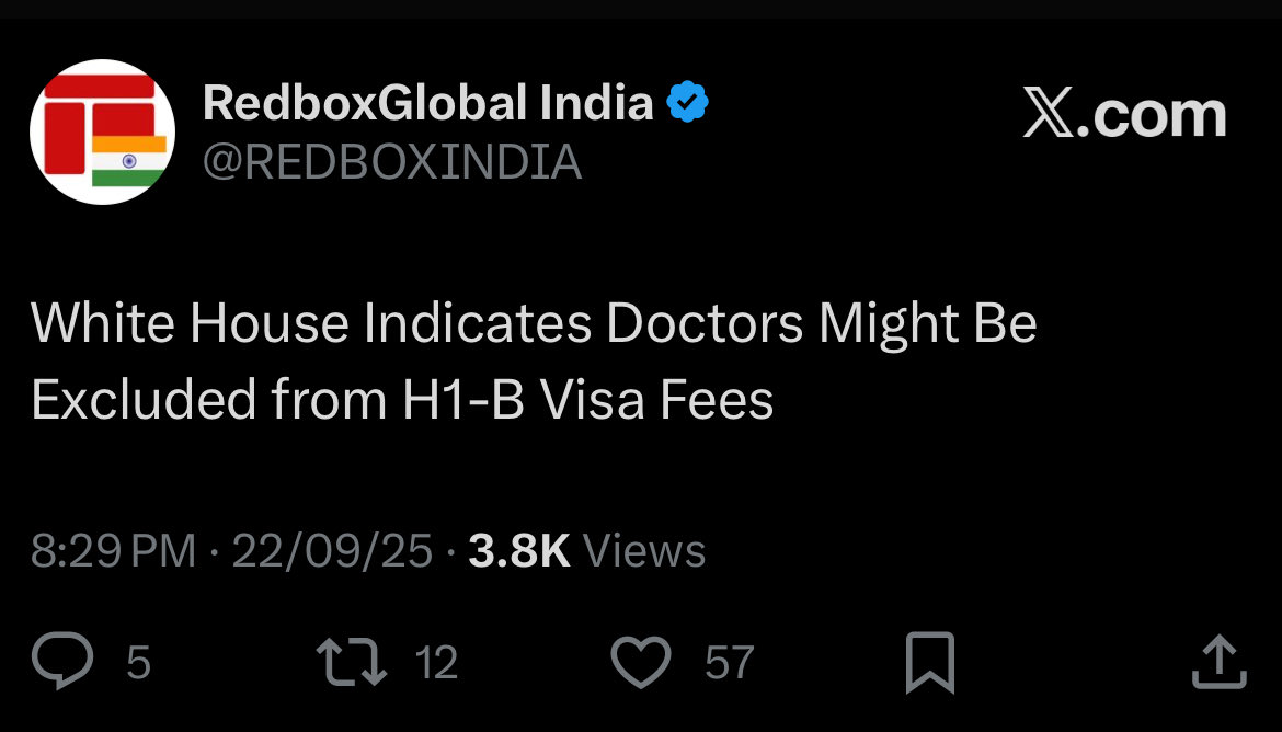 MyWealthGuide's tweet image. As I had mentioned in my earlier post, the US has now indicated to keep doctors out of #H1B fee payment requirements…
