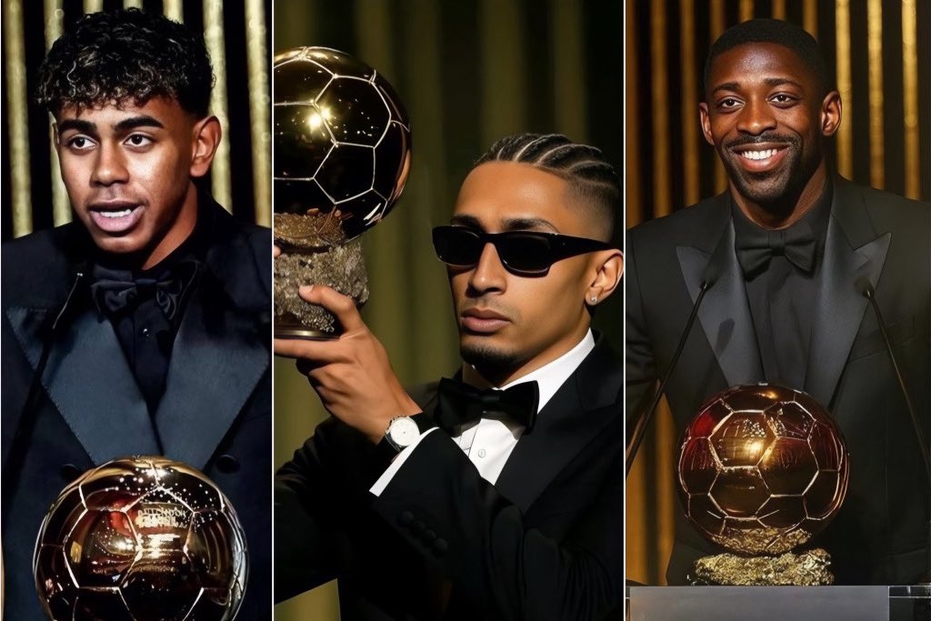 Sobre a Bola de Ouro de hoje, acho que a maioria concorda com isso aqui…

- Raphinha: jogador mais decisivo
- Yamal: melhor jogando bola
- Dembelé: o mais vencedor