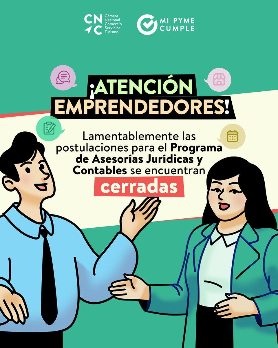 MiPymeCumple's tweet photo. Este año recibimos más de 1.500 postulaciones a nuestras asesorías, lo que demuestra el enorme interés de las pymes de Chile por formalizarse e informarse. 

Seguiremos trabajando con el mismo compromiso de siempre y en el 2026 regresaremos con nuevas asesorías gratuitas. https://t.co/VVCMqKXTfa