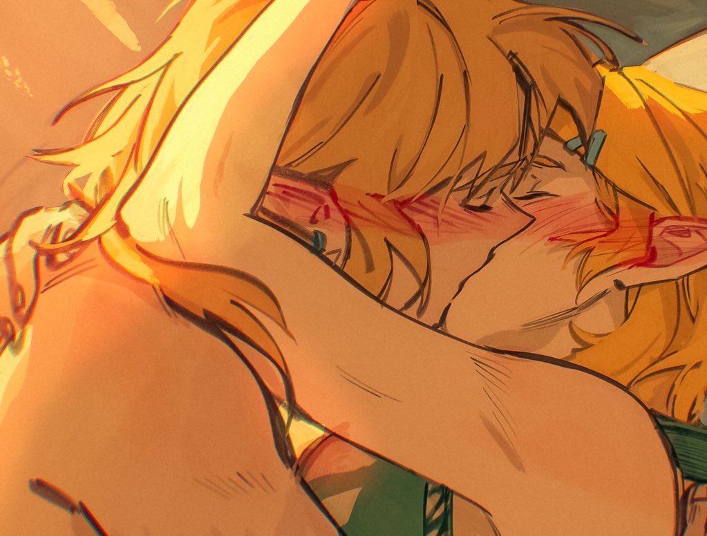 リンク(ゼルダの伝説) ,ゼルダ姫 「The third #zelink of the batch is up ear」|vika🌿🇺🇦のイラスト