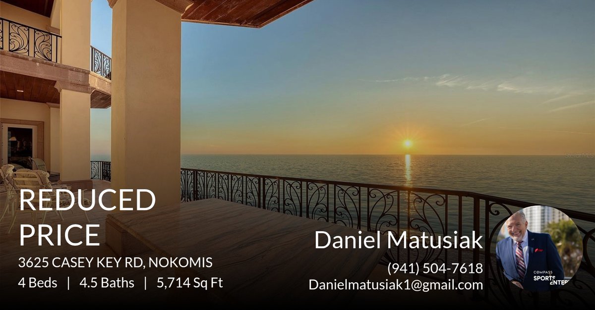 Danielmatusiak's tweet photo. 3625 Casey Key – Coastal Elegance with a Personal Touch Nestled along the Gulf of Mexico, this stunning estate at 3625 Casey Key offers 5,714 square feet of luxurious living space, expanding to an impressive 9,288 square feet w... https://t.co/U3Uk1fKcvu https://t.co/ydw1CY6uC7